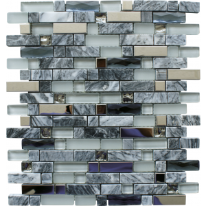 Craft Ceramics Gemstone Quartz Glass/Metal/Stone Mosaic 320mm x 300mm