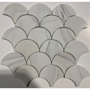 Craft Ceramics Portobello Dove Scallop Glass Mosaic 350mm x 350mm