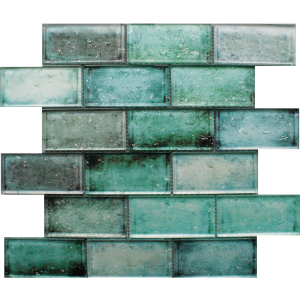 Craft Ceramics Rainfall Green Glass Mosaic 350mm x 300mm
