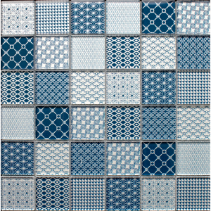 Craft Ceramics Tapestry Blue Glass Mosaic 300mm x 300mm
