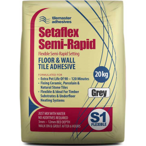Tilemaster Setaflex Semi Rapid Grey 20kg Full Pallet 48 bags