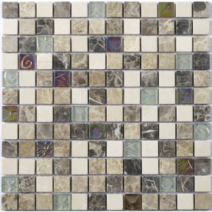 Verona Emperador Cream Glass/Stone Mix Mosaic 300mm x 300mm