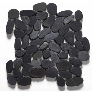 Verona Riverstone Black Flat Cut Pebble Mosaic 300mm x 300mm