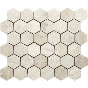 Verona Vanilla Cream Mix Finish Marble Hexagon Mosaic 260mm x 295mm