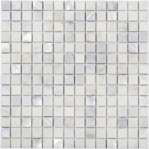 Verona Bari White Marble and Mother of Pearl Mosaic 305mm x 305mm