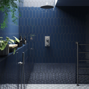 Verona Cast Dark Blue Ceramic Gloss Wall Tile 300mm x 100mm