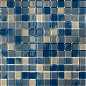 Craft Ceramics Serenity Blue & White Stripe Submersible Mosaic 300mm x 300mm