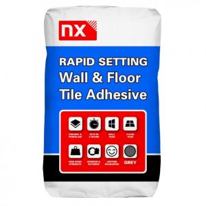Norcros NX Rapid Setting Wall and Floor Tile Adhesive Grey 20kg Full Pallet 50 Bags