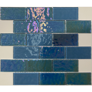 Craft Ceramics Voyage Horizon Blue Brick Wetroom Mosaic 350mm x 300mm