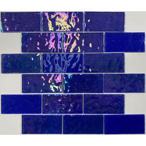 Craft Ceramics Voyage Neon Blue Brick Wetroom Mosaic 350mm x 300mm